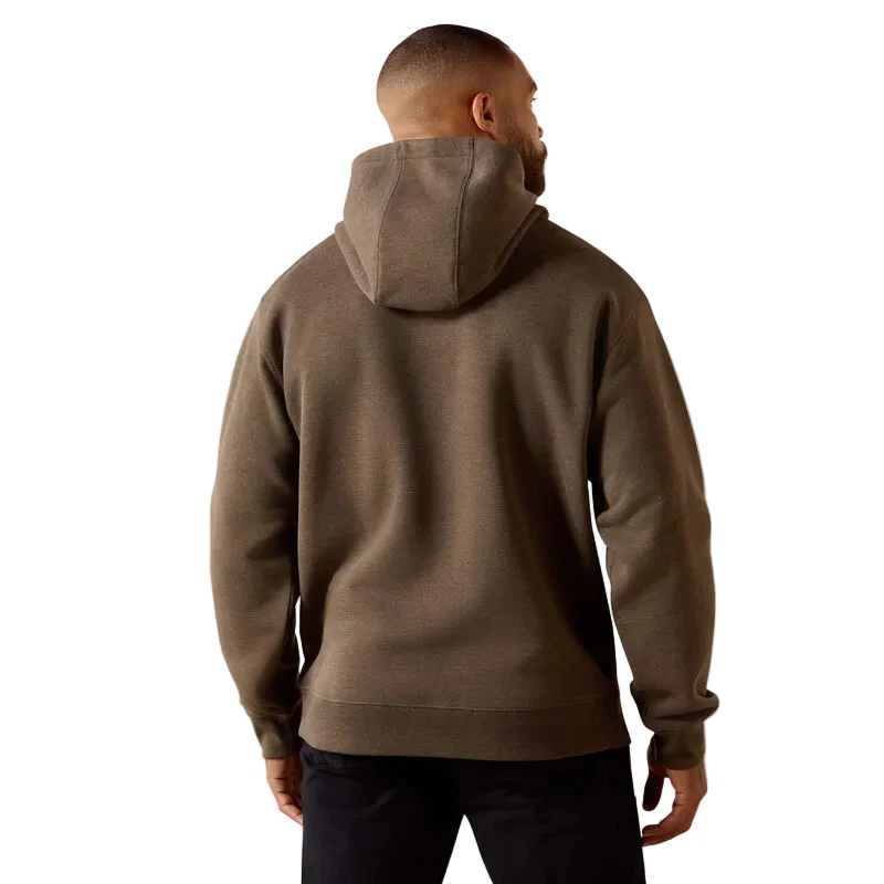 Ariat Men's Rebar Lightweight Duct Logo Hoodie - Major Brown Heather - Image 2