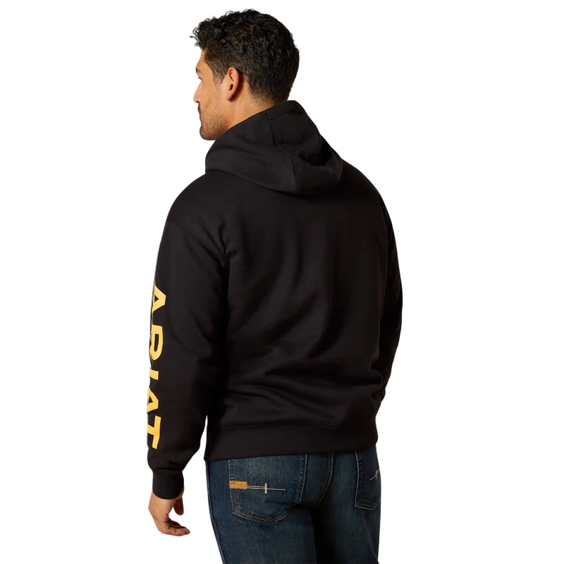 Ariat Men's Rebar Lightweight Logo Hoodie - Black - Image 2