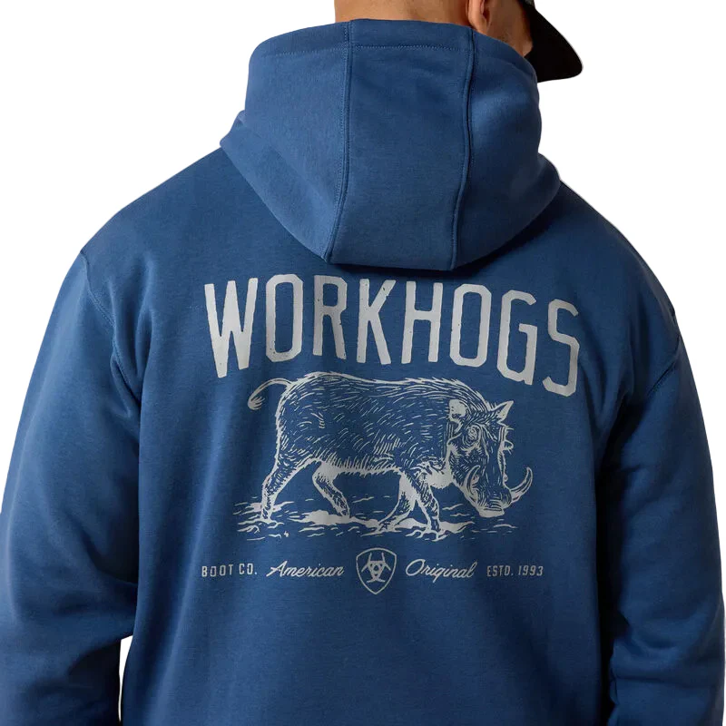 Ariat Men's Rebar Lightweight Workhog Hoodie - Dark Denim - Image 3