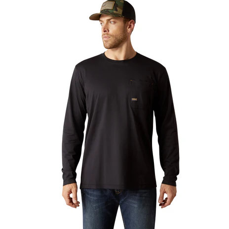 Ariat Men's Rebar Workman Chrome Skull T-Shirt - Black - Image 2
