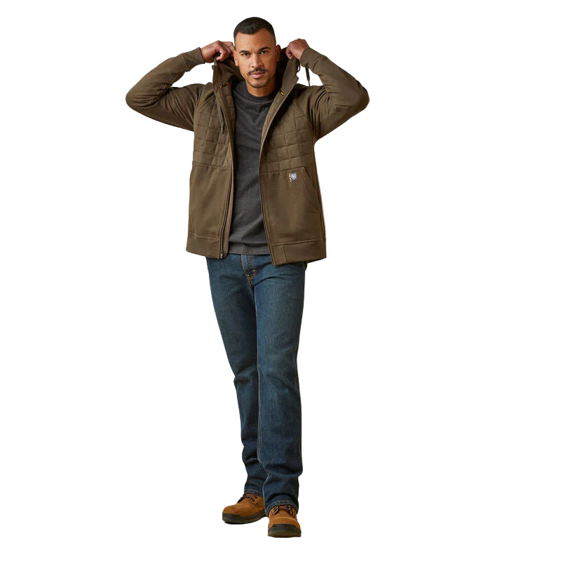 Ariat Men's Rebar Regulator Full Zip Hoodie - Wren - Image 6