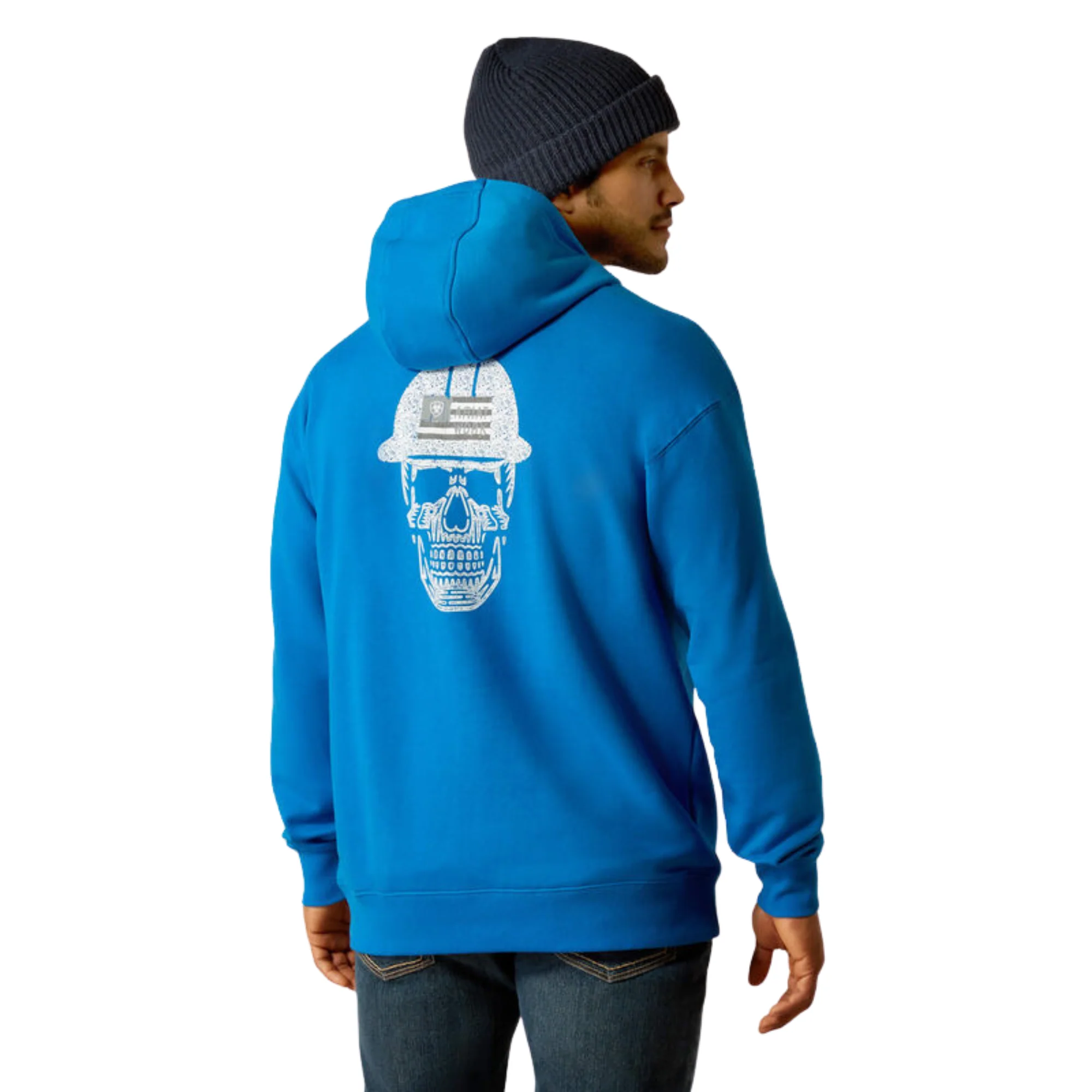 Ariat Men's Rebar Roughneck Pullover Hoodie - Imperial Blue - Image 2