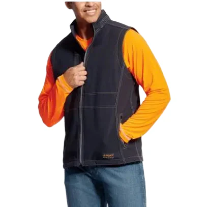 Ariat Men's Rebar Stretch Canvas Softshell Vest - Black