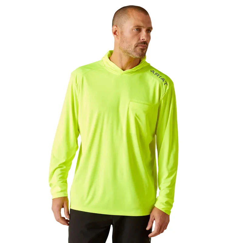 Ariat Men's Rebar Sunblocker Hooded T-Shirt - Safety Yellow