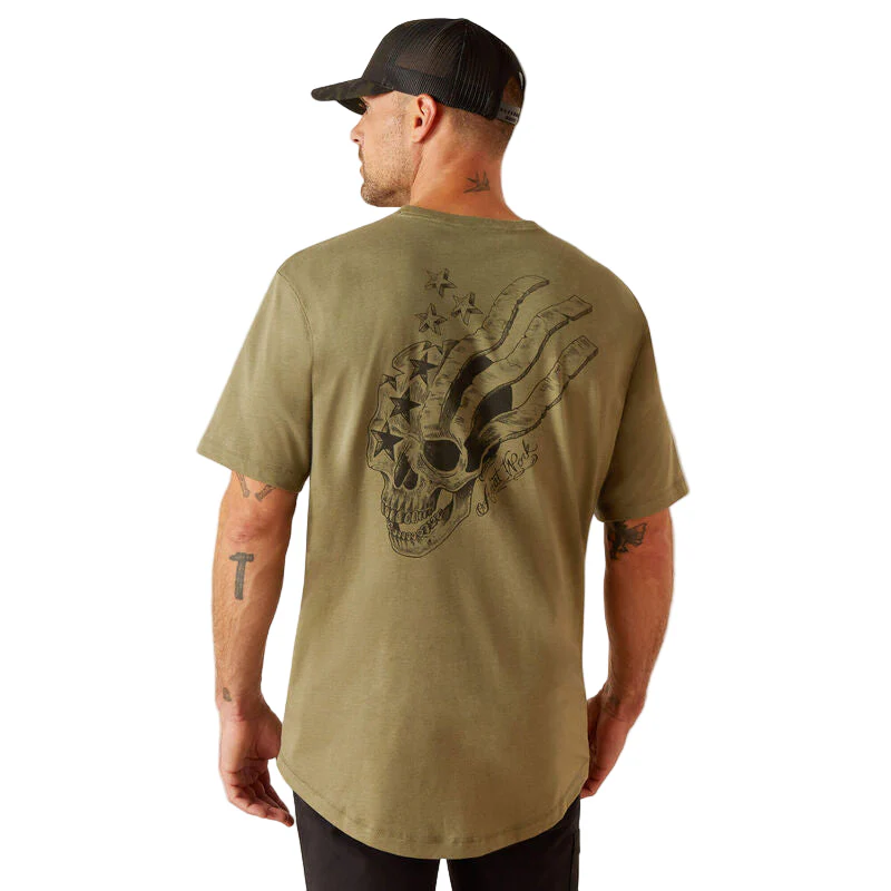 Ariat Men's Rebar Workman American Scream T-Shirt - Sage Heather - Image 2