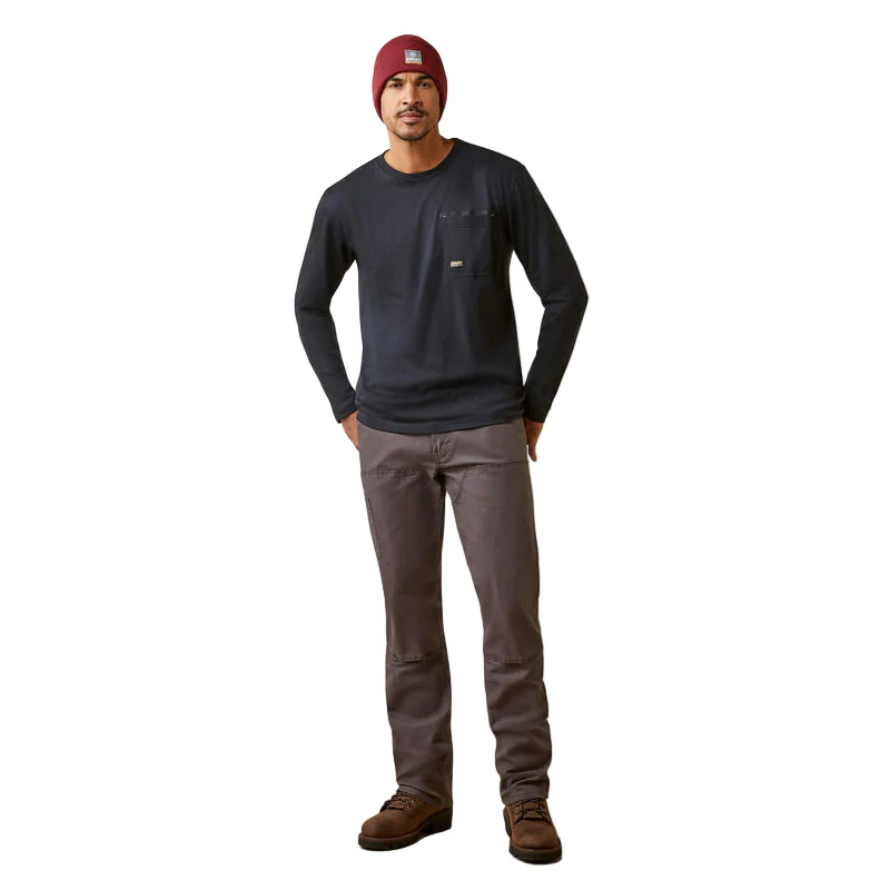 Ariat Men's Rebar Workman Blueprint Long Sleeve Shirt - Black - Image 3