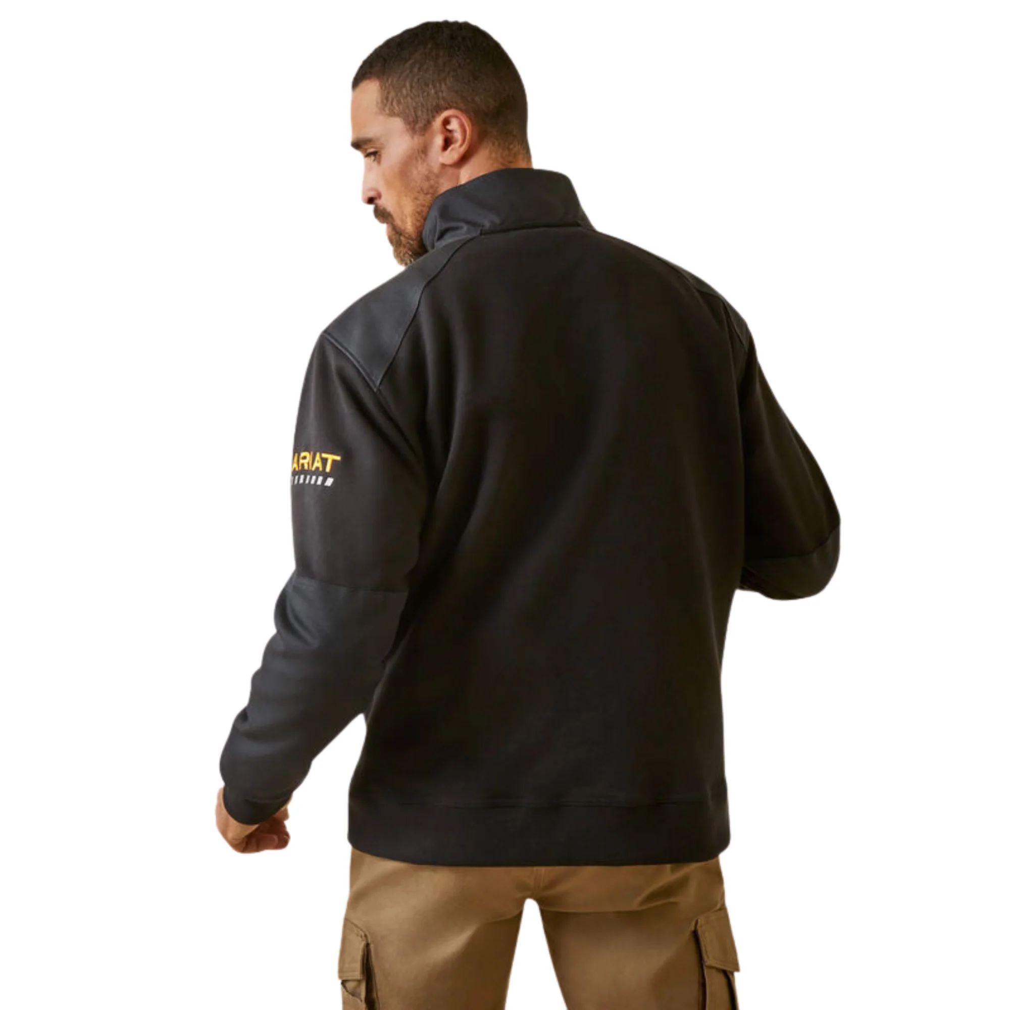 Ariat Men's Rebar Workman Duracanvas 1/4 Zip Sweatshirt - Black - Image 2