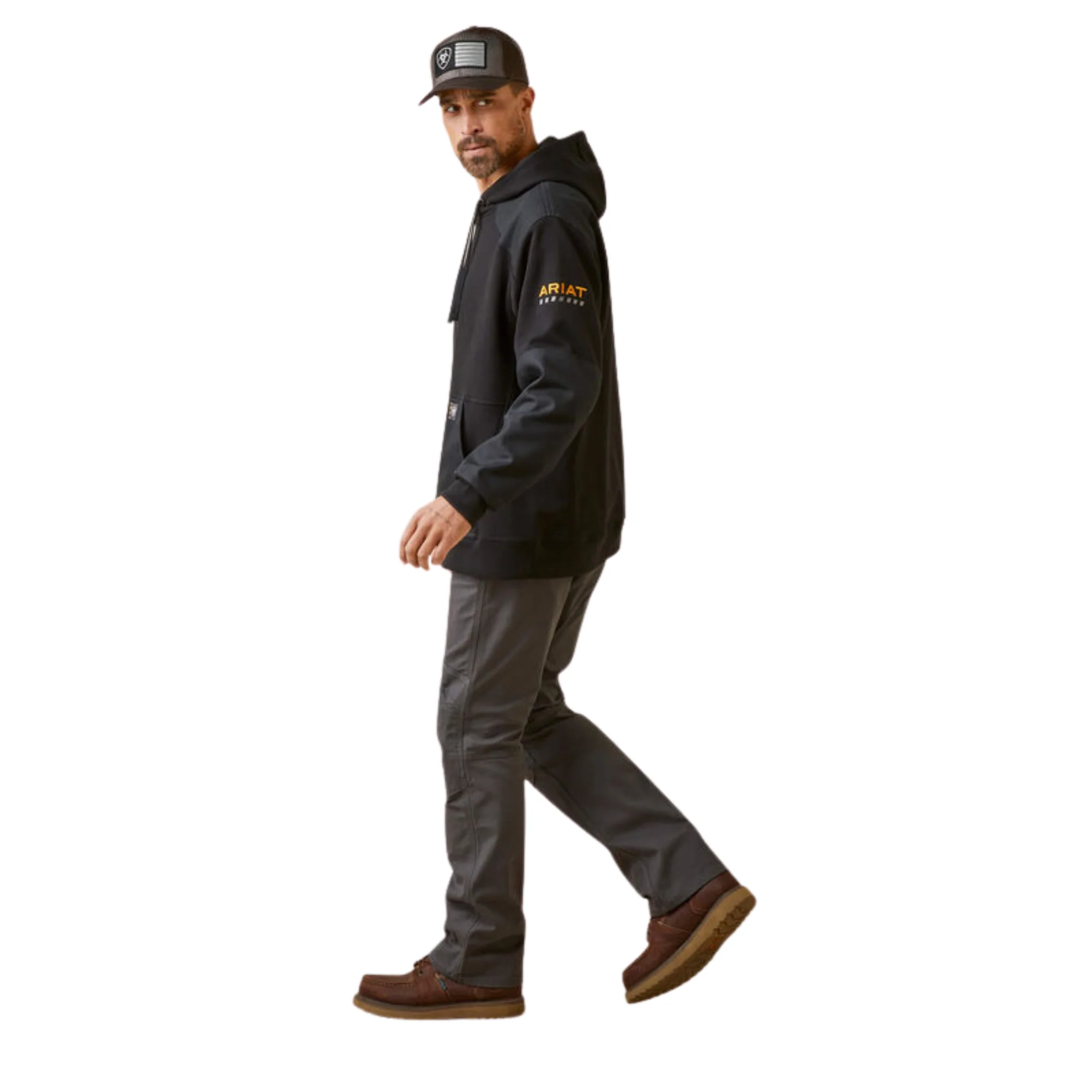 Ariat Men's Rebar Workman DuraCanvas Hoodie - Black - Image 5
