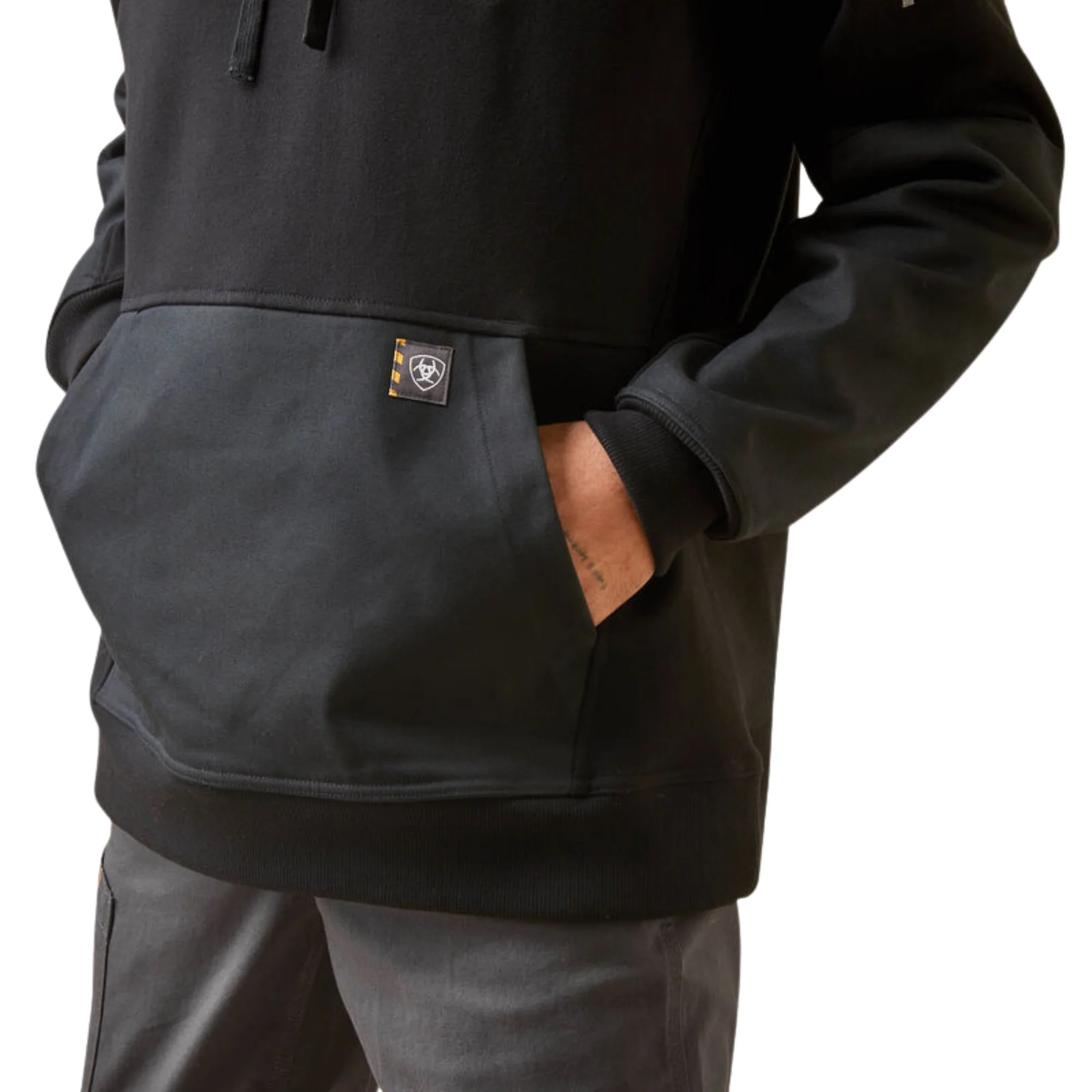 Ariat Men's Rebar Workman DuraCanvas Hoodie - Black - Image 6