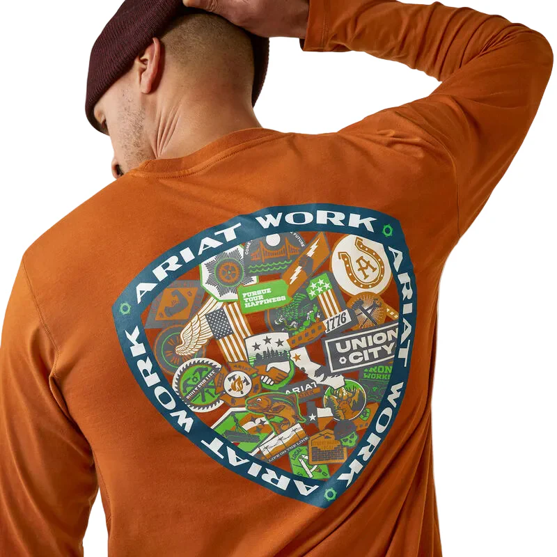 Ariat Men's Rebar Workman Patches Shirt - Carmel Cafe - Image 3