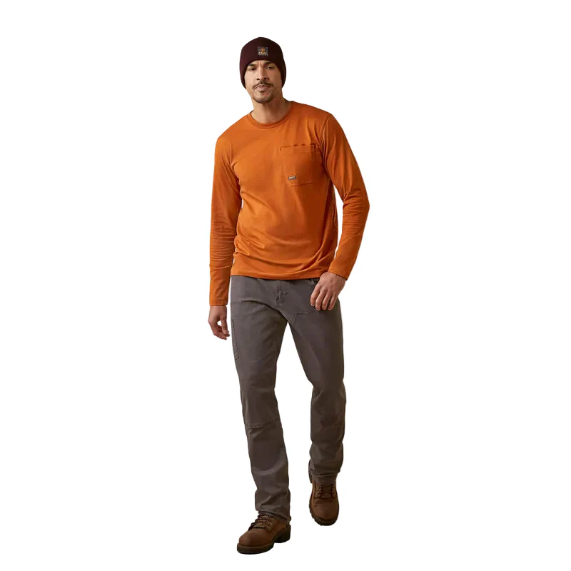 Ariat Men's Rebar Workman Patches Shirt - Carmel Cafe - Image 5