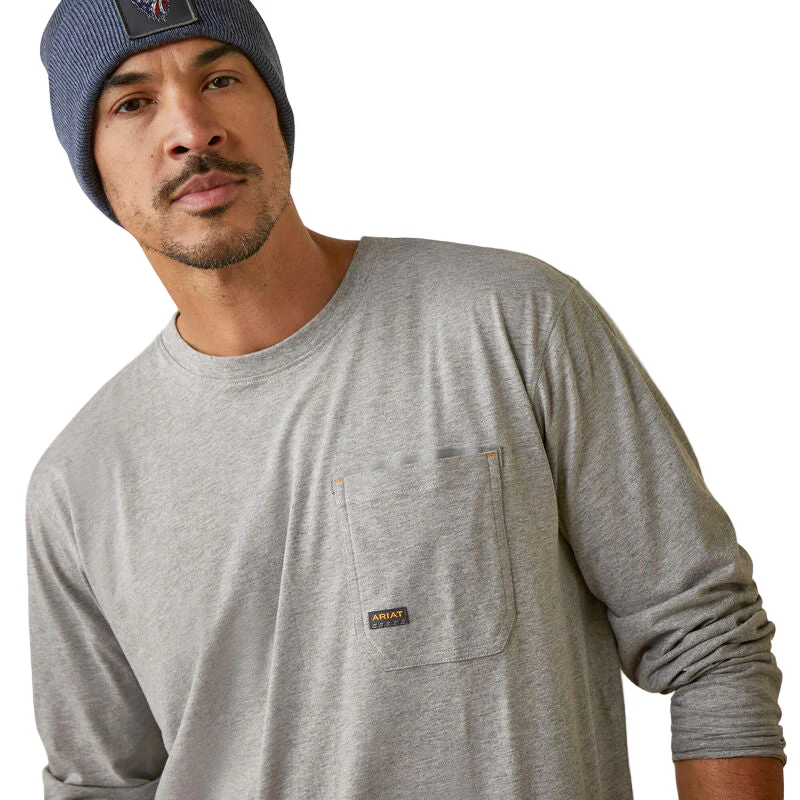 Ariat Men's Rebar Workman Patches Shirt - Heather Grey - Image 4