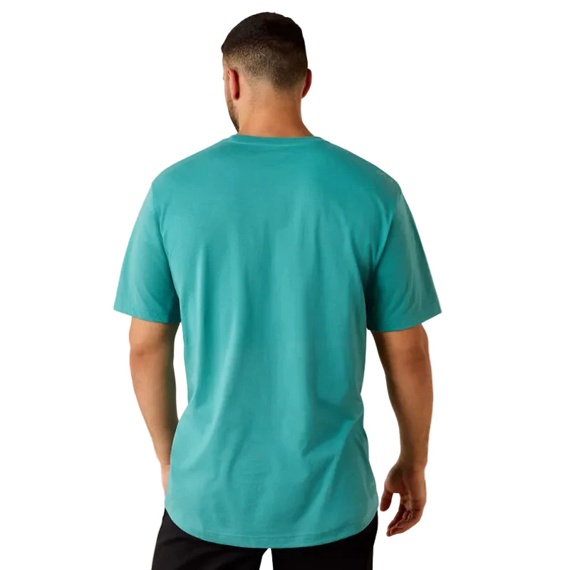 Ariat Men's Rebar Workman Short Sleeve Tee Shirt - Teal - Image 2