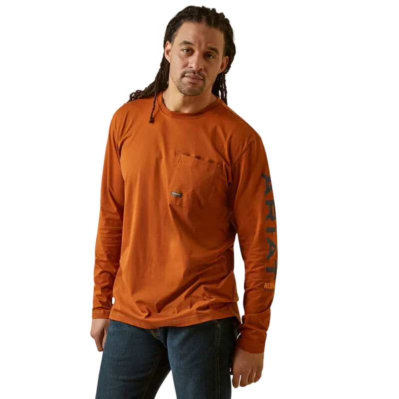 Ariat Men's Rebat Workman Logo Shirt - Carmel Cafe/Seaborne