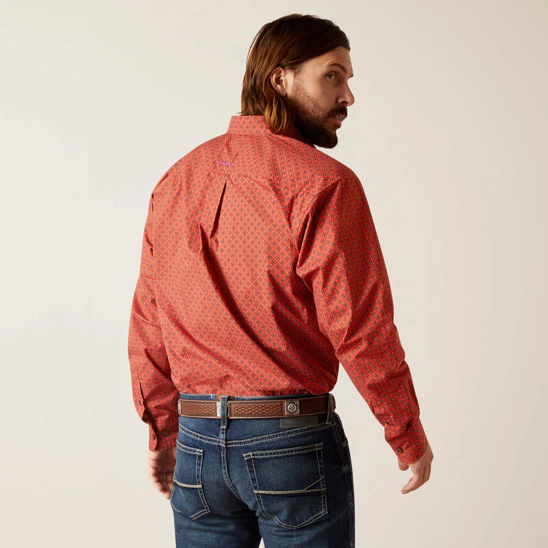 Ariat Men's Samson Classic Fit Long Sleeve Shirt - Terra Rouge - Image 2