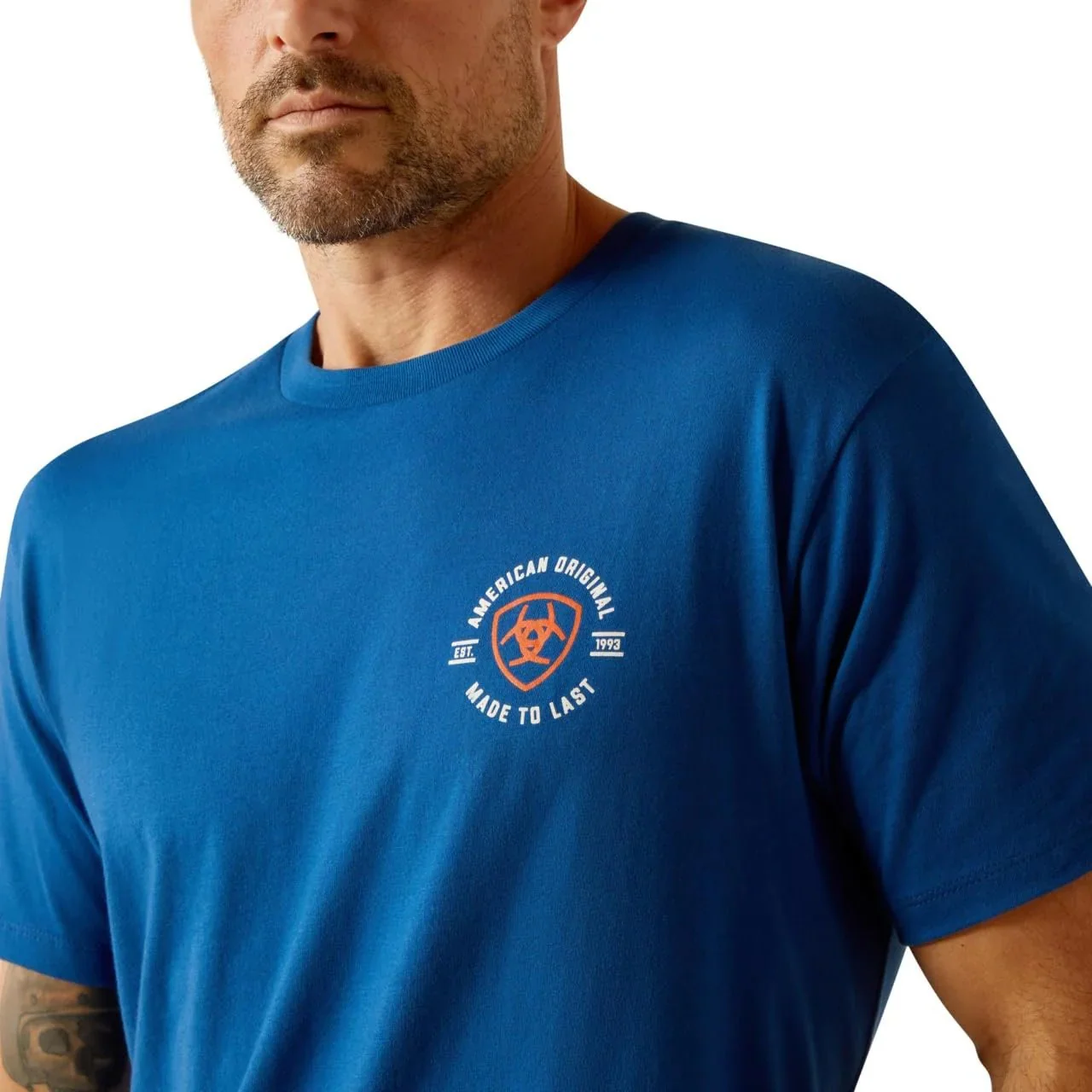 Ariat Men's MTL Circle Short Sleeve T Shirt - Royal Blue - Image 3