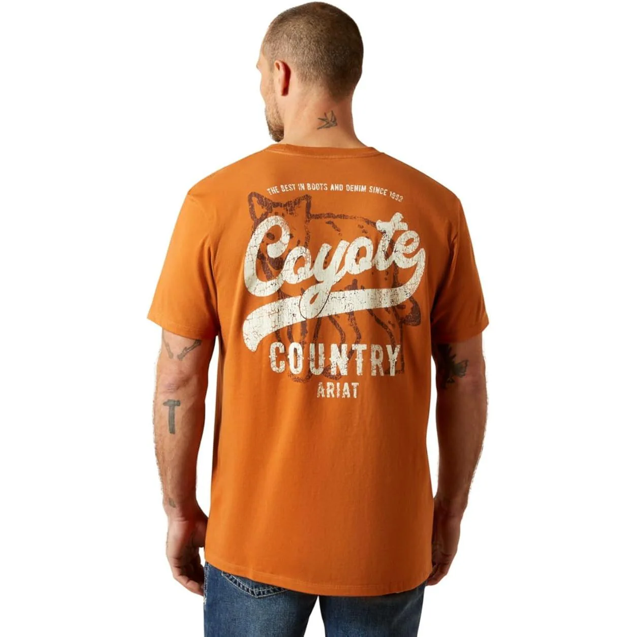 Ariat Men's Short Sleeve Coyote Country Tee Shirt - Adobe - Image 2