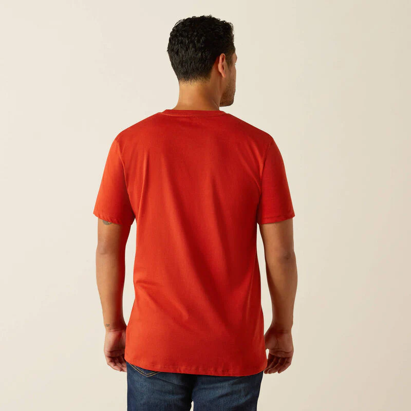 Ariat Men's Short Sleeve Geo Fill Tee Shirt- Red Ochre - Image 2