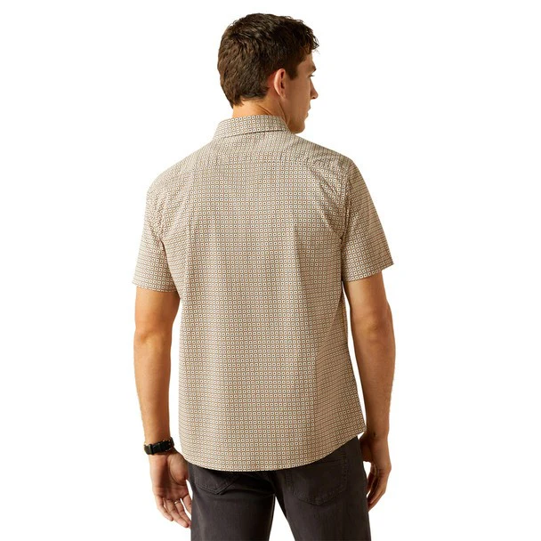 Ariat Men's Short Sleeve Maximo Modern Fit Shirt - Khaki - Image 3