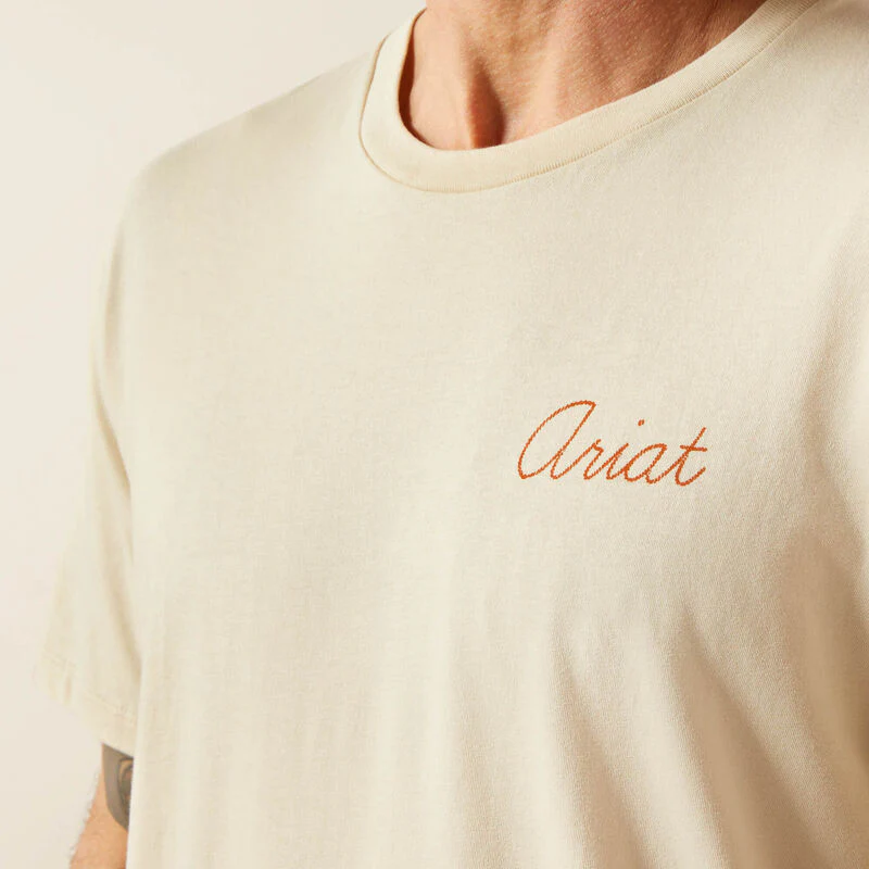 Ariat Men's Short Sleeve Roper's Delight Tee Shirt - Natural - Image 4