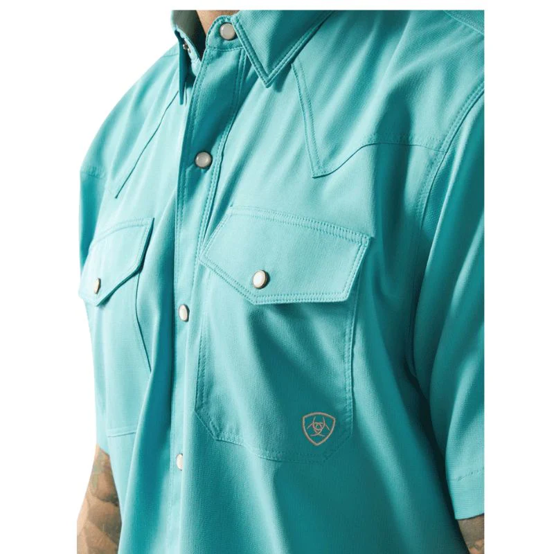 Ariat Men's Short Sleeve VentTEK Western Fitted Shirt - Assorted Colours - Image 3