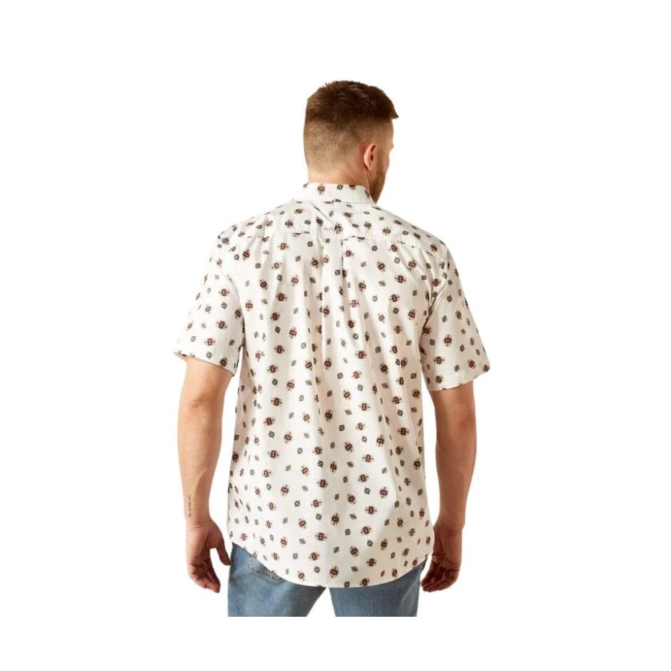 Ariat Men's Short Sleeve Westcott Classic Fit Shirt- White - Image 3