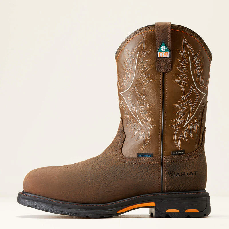 Ariat Men's WorkHog CSA Waterproof Insulated Composite Toe Work Boots - Bruin Brown - Image 2