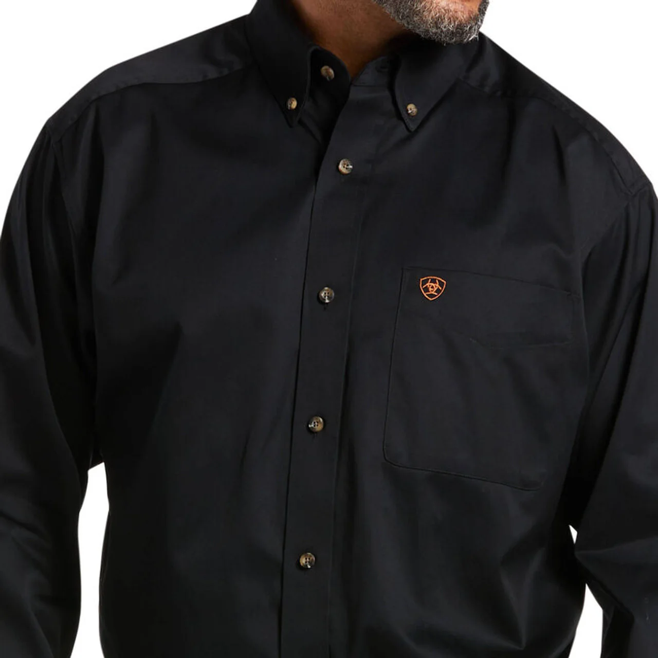 Ariat Men's Solid Twill Classic Fit Shirt - Black - Image 2
