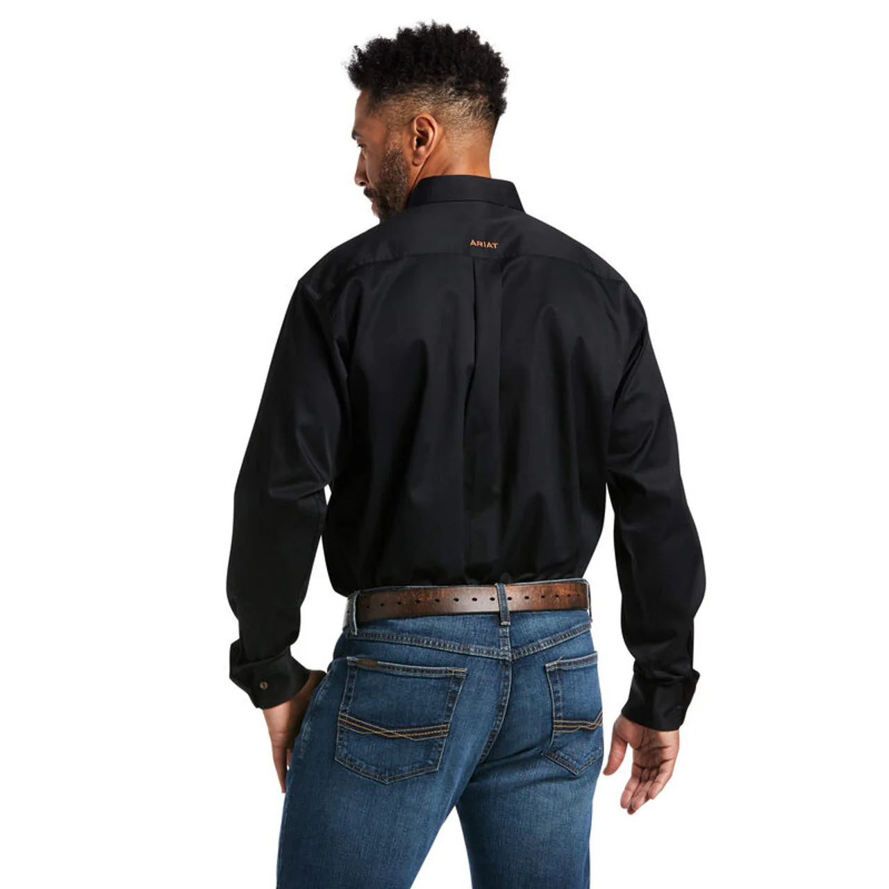 Ariat Men's Solid Twill Classic Fit Shirt - Black - Image 3
