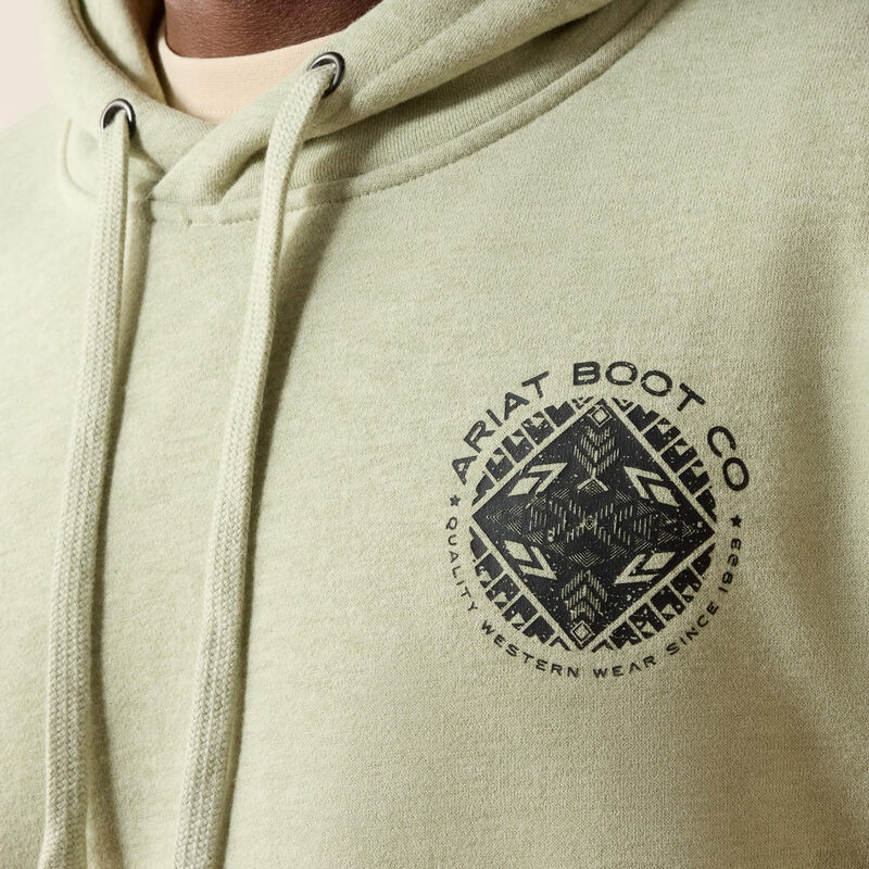 Ariat Men's Southwest Sunset Fade Seal Long Sleeve Hoodie - Sage Heather - Image 4