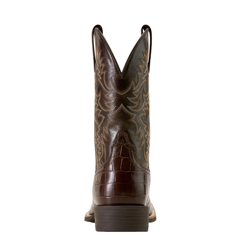 Ariat Men's Sport Latigo Wide Square Toe Cowboy Boot - Chocolate Print/Bitter Chocolate - Image 3