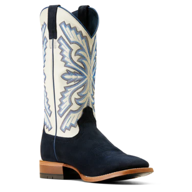 Ariat Men's Sting Western Boots - Indigo Roughout/Blanc - Image 6