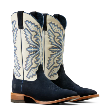 Ariat Men's Sting Western Boots - Indigo Roughout/Blanc - Image 7