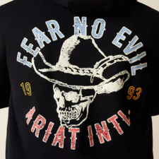 Ariat Men's Stitched Skull Long Sleeve Hoodie - Black - Image 4