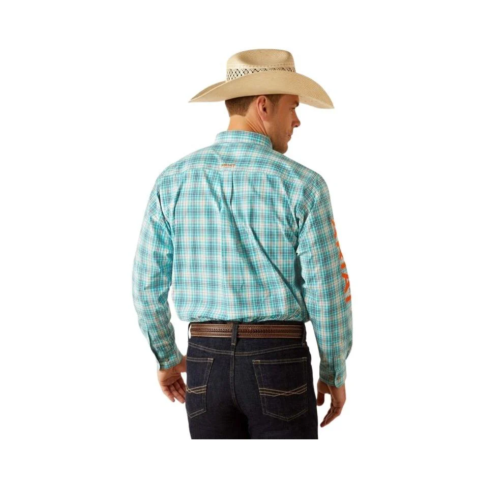Ariat Men's Team Vincent Classic Fit Long Sleeve Shirt- Turquoise - Image 3