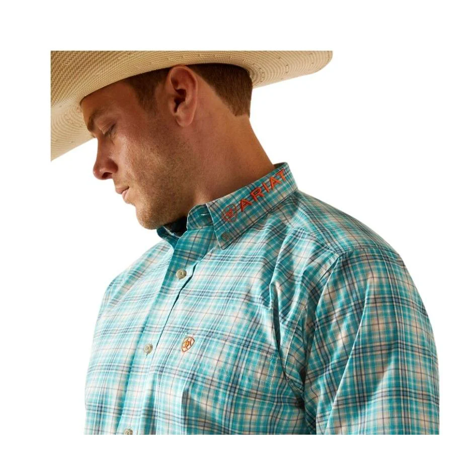 Ariat Men's Team Vincent Classic Fit Long Sleeve Shirt- Turquoise - Image 4