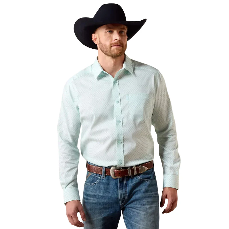 Ariat Men's The Everything Long Sleeve Classic Fit Shirt - Blissful Blue Medallion Diamond