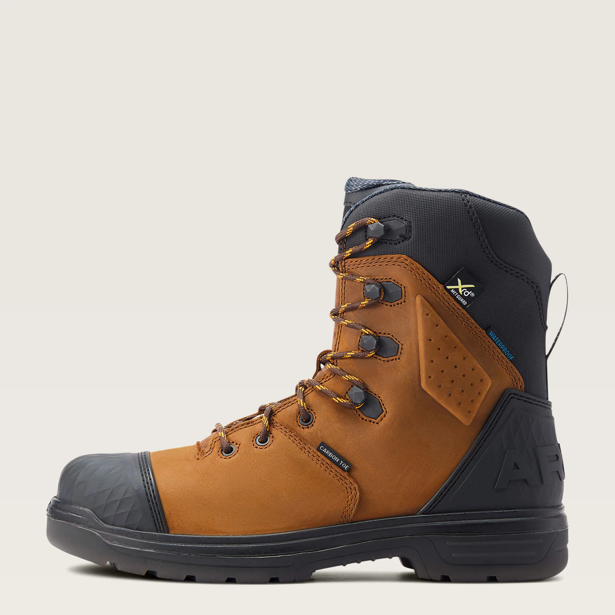 Ariat Men's Turbo Outlaw 8" CSA MetGuard Waterproof Carbon Toe Work Boots - Barley Brown - Image 2