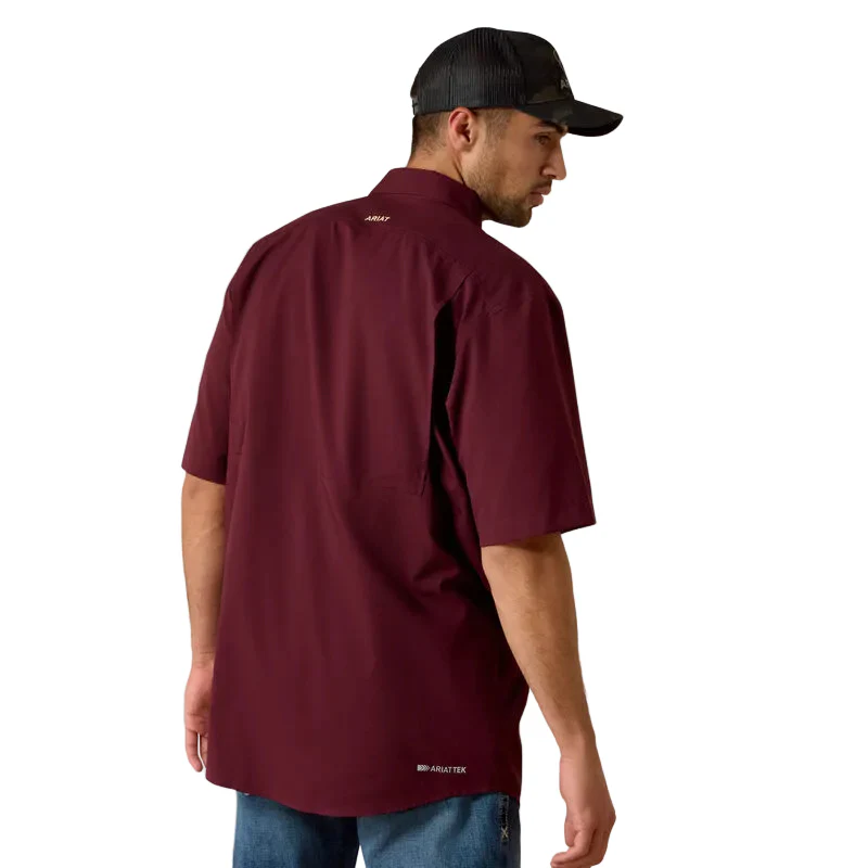 Ariat Men's Short Sleeve VentTEK Classic Fit Shirt - Malbec - Image 2