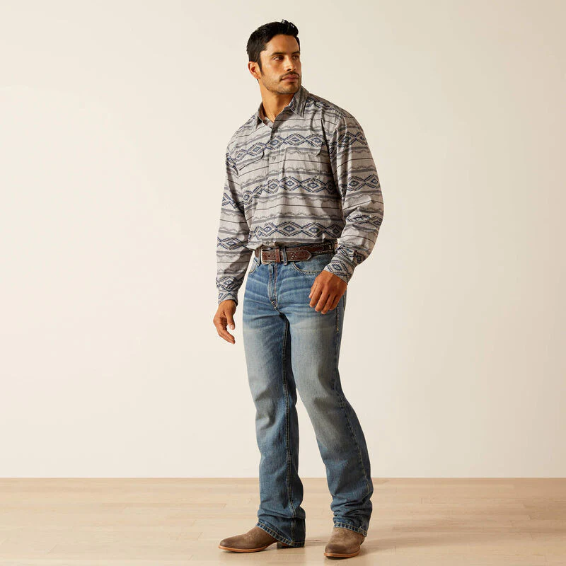 Ariat Men's VentTEK Outbound Classic Fit Long Sleeve Shirt - Moon Mist - Image 3