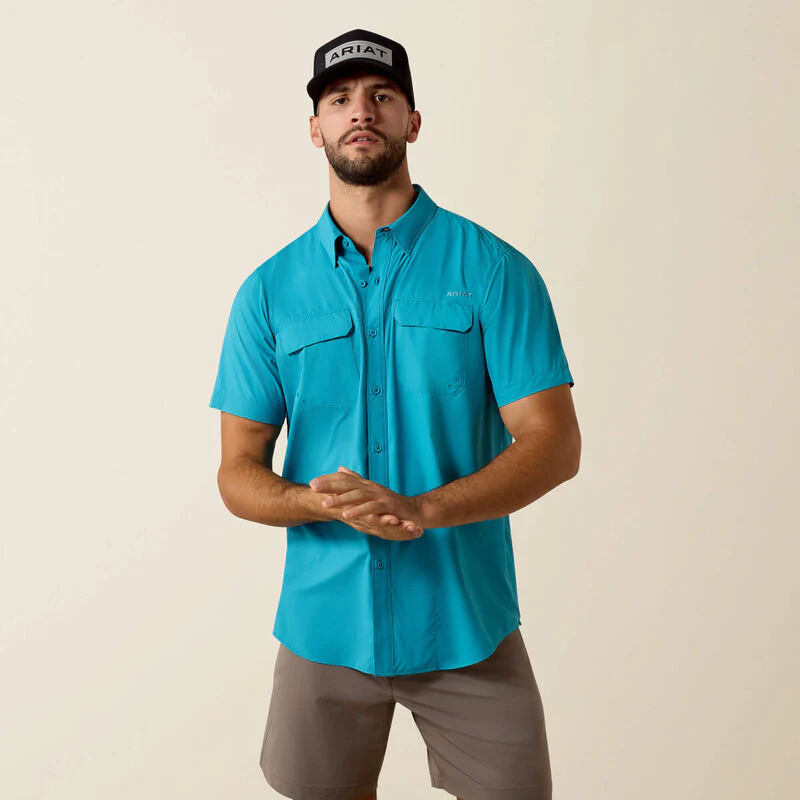 Ariat Men's VentTEK Outbound Fitted Short Sleeve Shirt - Blue Moon