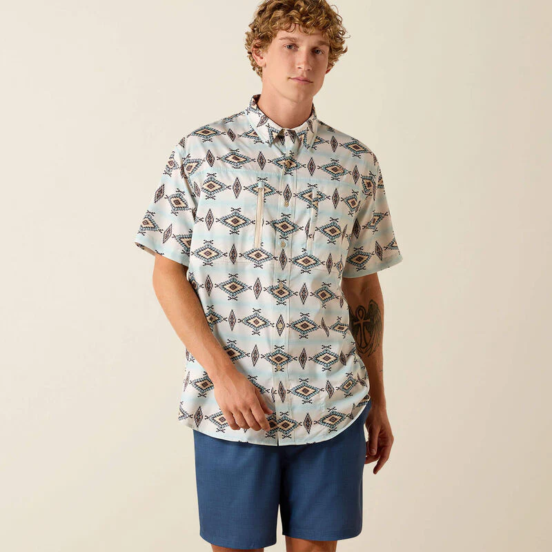 Ariat Men's Venttek Outbound Short Sleeve Shirt - Off White