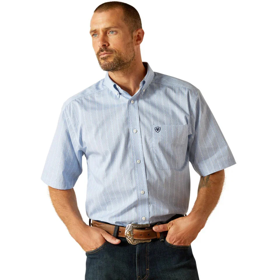Ariat Men's Welburn Classic Fit Shirt - Bel Air Blue