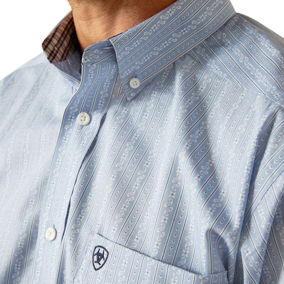 Ariat Men's Welburn Classic Fit Shirt - Bel Air Blue - Image 2