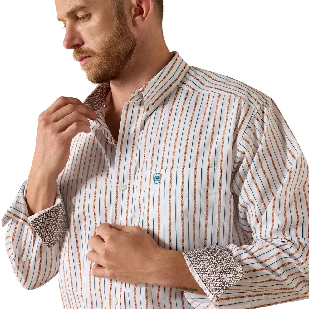 Ariat Men's WF Augustine Long Sleeve Shirt - White - Image 3
