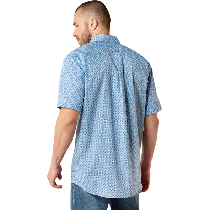 Ariat Men's Wrinkle Free Cash Classic Fit Shirt- Blissful Blue Medallion Print - Image 2