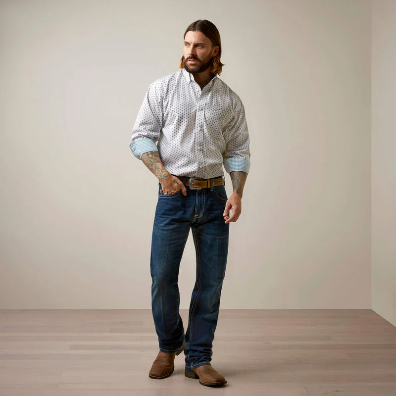Ariat Men's Wrinkle Free Coleman Classic Fit Shirt - Grey - Image 4
