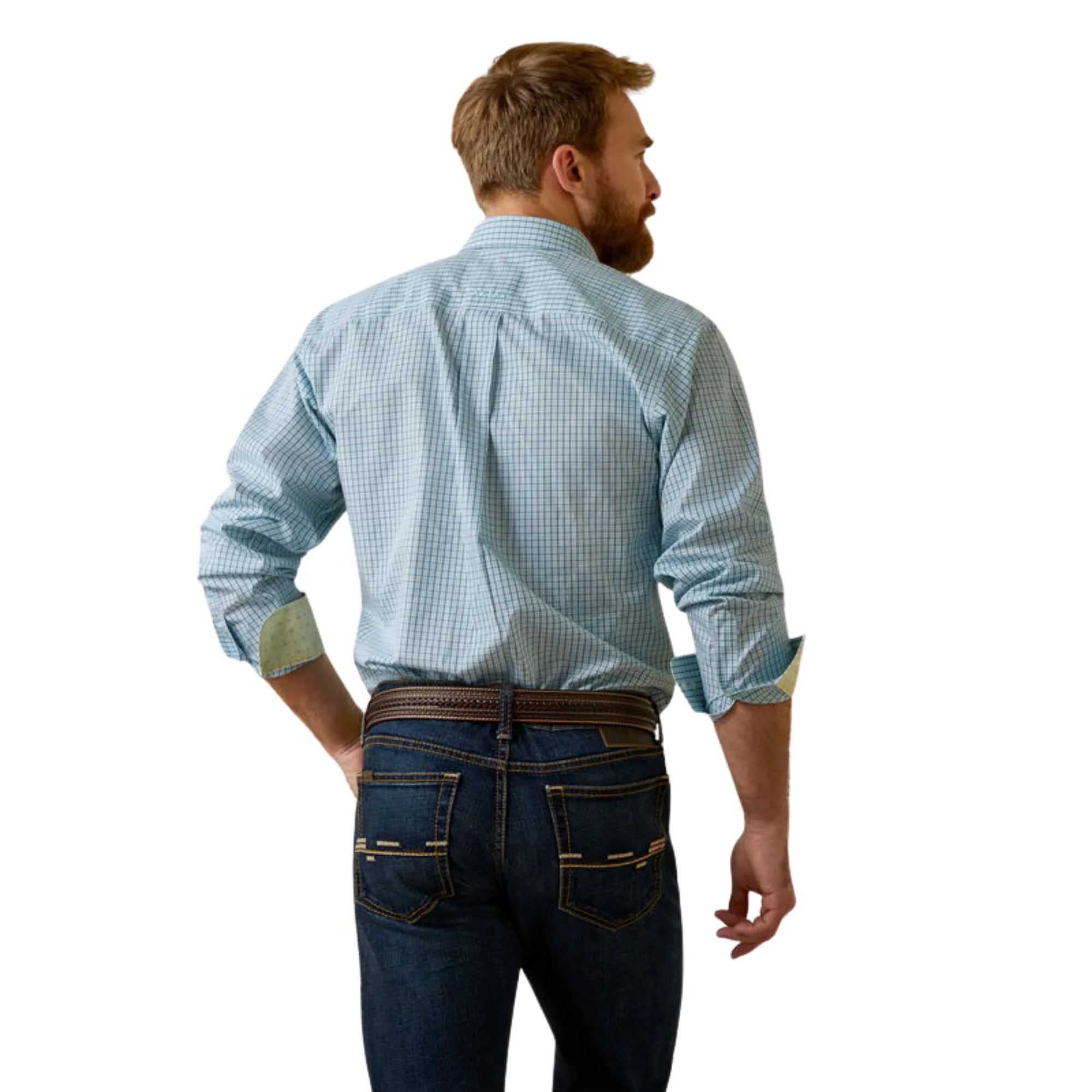 Ariat Men's Wrinkle Free Colten Classic Fit Shirt - Aqua - Image 4