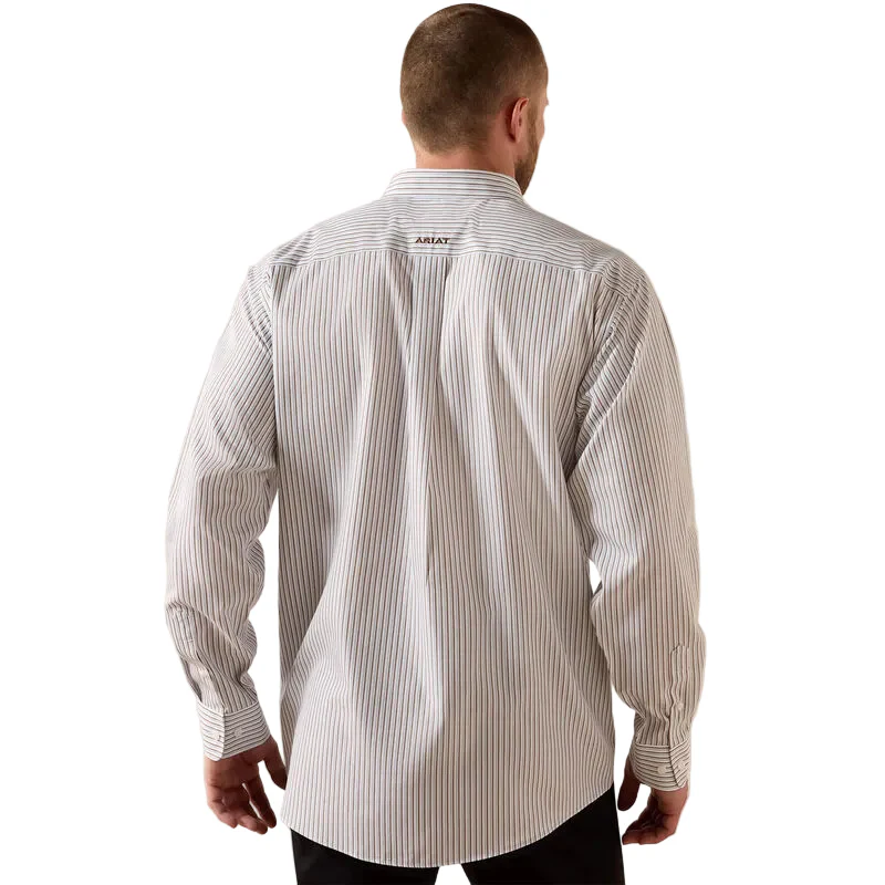 Ariat Men's Wrinkle Free Cory Classic Fit Shirt- White Stripe - Image 2