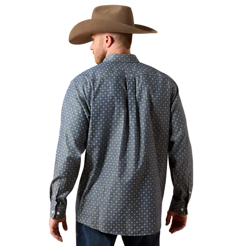 Ariat Men's Wrinkle Free Walden Long Sleeve Shirt - Chambray Blue - Image 2
